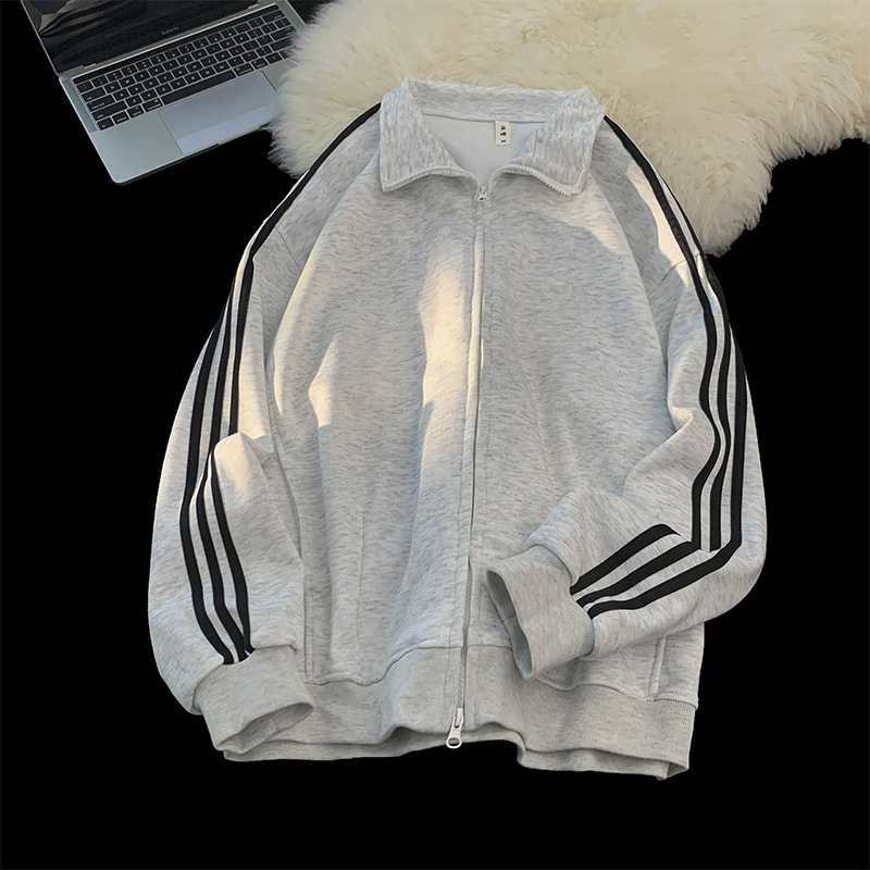 Primavera y otoño chaqueta de ropa deportiva para hombres y mujeres ocio tres barras chaqueta cardigan chaqueta de carrera al aire libre sudadera comercio exterior al por mayor transfronterizo