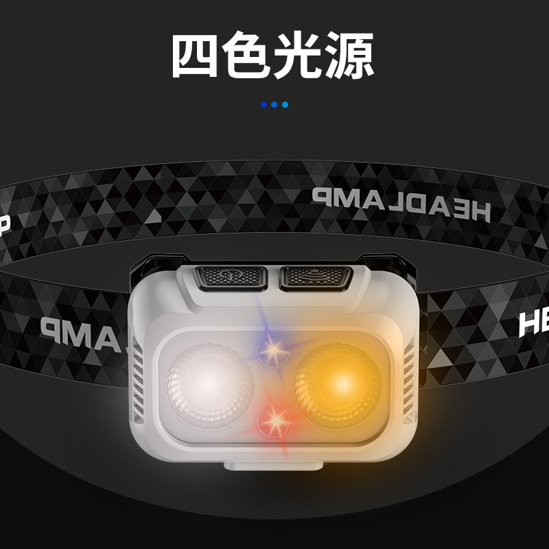 Faros de sensor de carga, luz fuerte portátil, luz súper brillante, luz de pesca nocturna, ciclismo al aire libre, escalada, luz ligera, linterna montada en la cabeza image 2