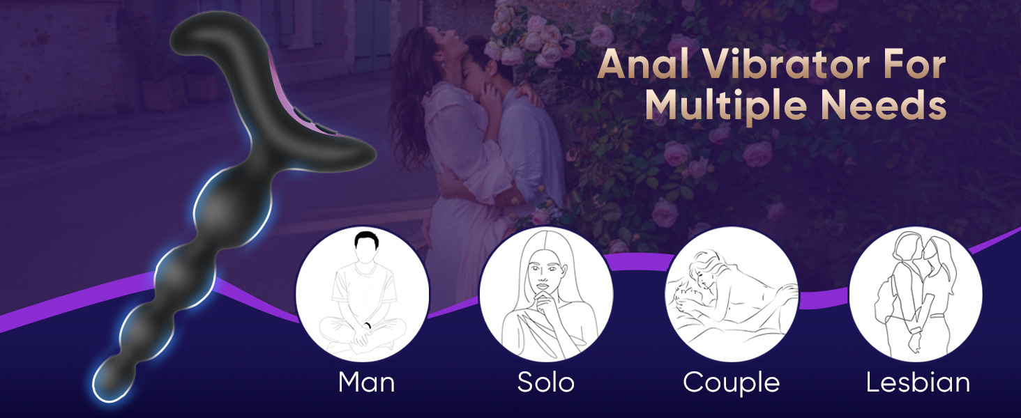 Rechargeable Vibrating Anal Plug with 10 Frequencies, Silicone, Black — detail image 10