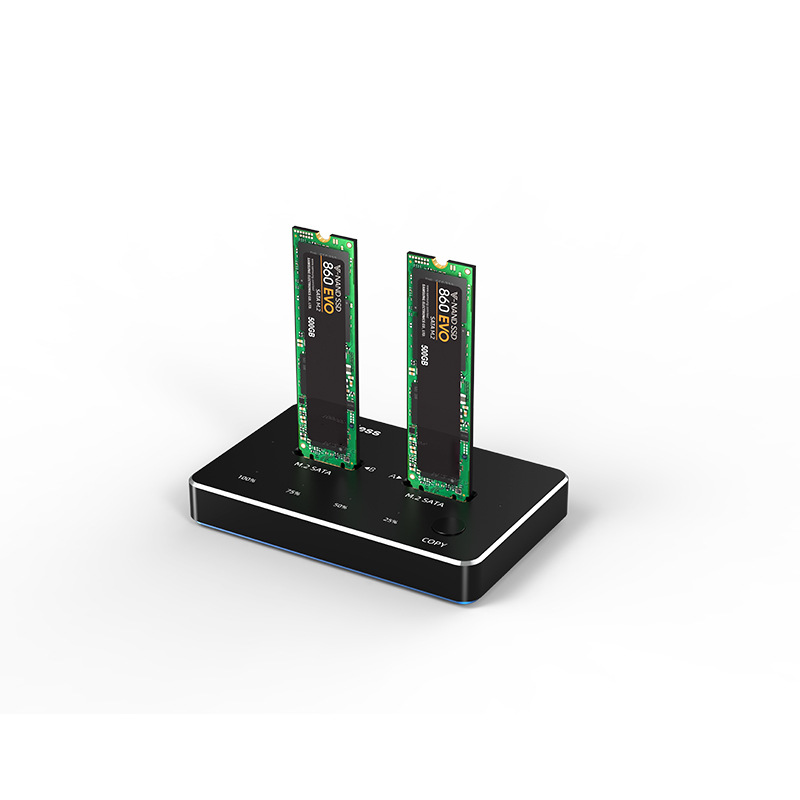Soporte para disco duro nvme de doble bahía m.2, caja de unidad de estado sólido, copia sin conexión, lector ssd de 20Gbps