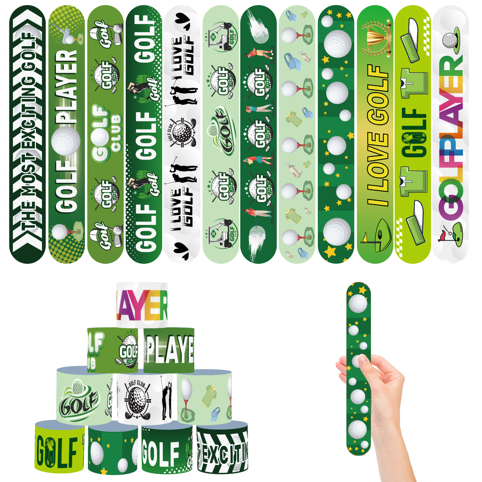 Nuevo tema de golf transfronterizo decoración de la fiesta de collar de goma pulsera de PVC