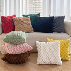 跨境抱枕套編織雪花絨純色抱枕辦公室沙發腰靠抱枕床頭靠墊批發