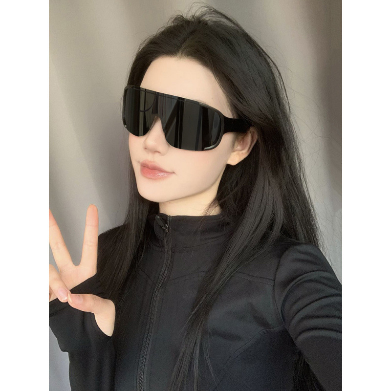 防風サイクリングメガネ、パーソナライズされたワンピース大型フレームサングラス、女性用日焼け止めサングラス、男性用大きな顔痩身スキーゴーグル|undefined