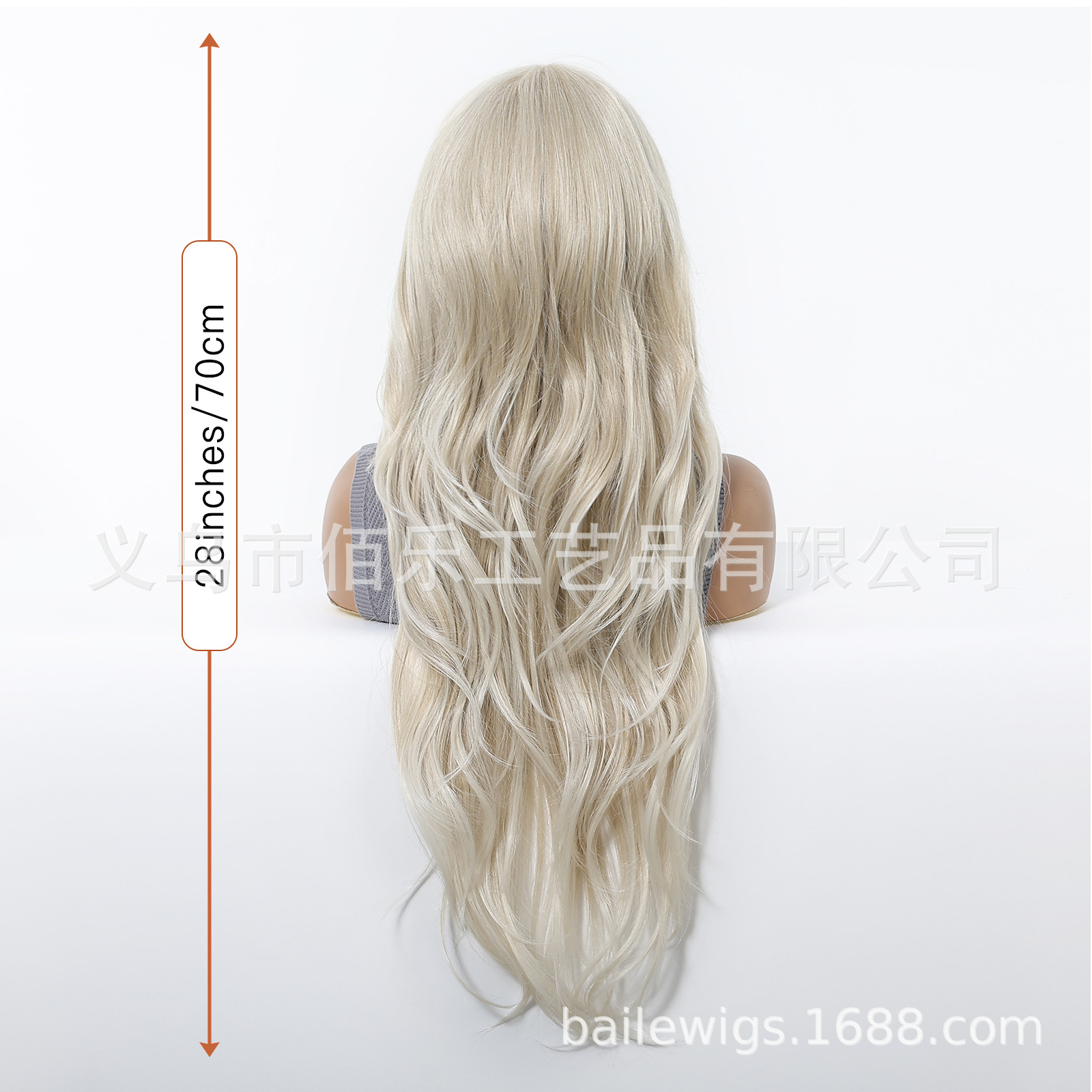 13 * 6 peluca de encaje de gran área 28 pulgadas cabello largo rizado blanco tejido a mano peluca cosidable