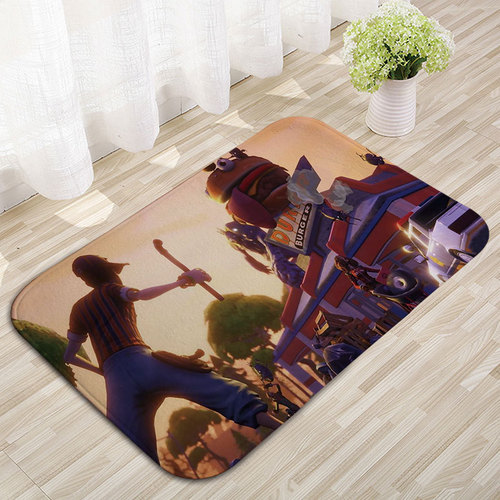 Cartoon animation game peripheral Fortnite floor mat new Among Us game flannel crystal velvet carpet