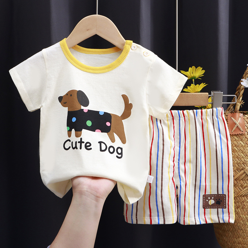 New Children's Wear Short-sleeved suit Children's Short-sleeved Shorts Girls' Summer One-piece Boys' T-shirt Two-piece Baby Clothes New Children's Wear Short-sleeved suit Children's Short-sleeved Shorts Girls' Summer One-piece Boys' T-shirt Two-piece Baby Clothes