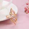 Trend zirconium, golden ring with stone, jewelry, European style, pink gold, suitable for import, wholesale