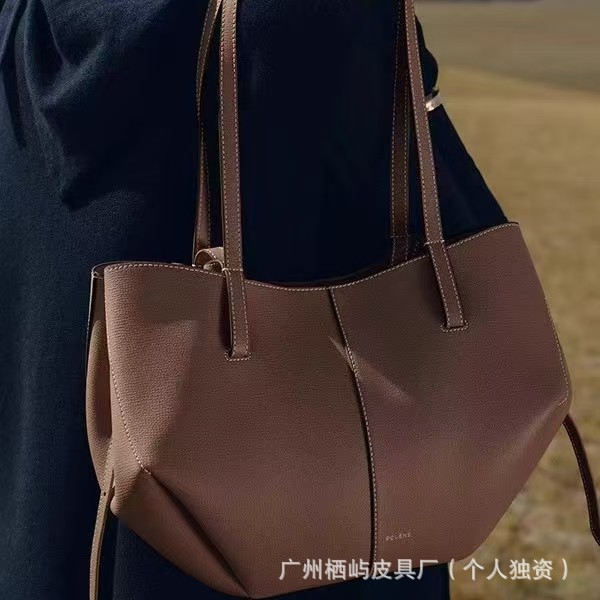 跨境爆款pol波灵恩翅膀包Cyme牛皮水桶包手提包托特大容量通勤女 - Thumbnail 4