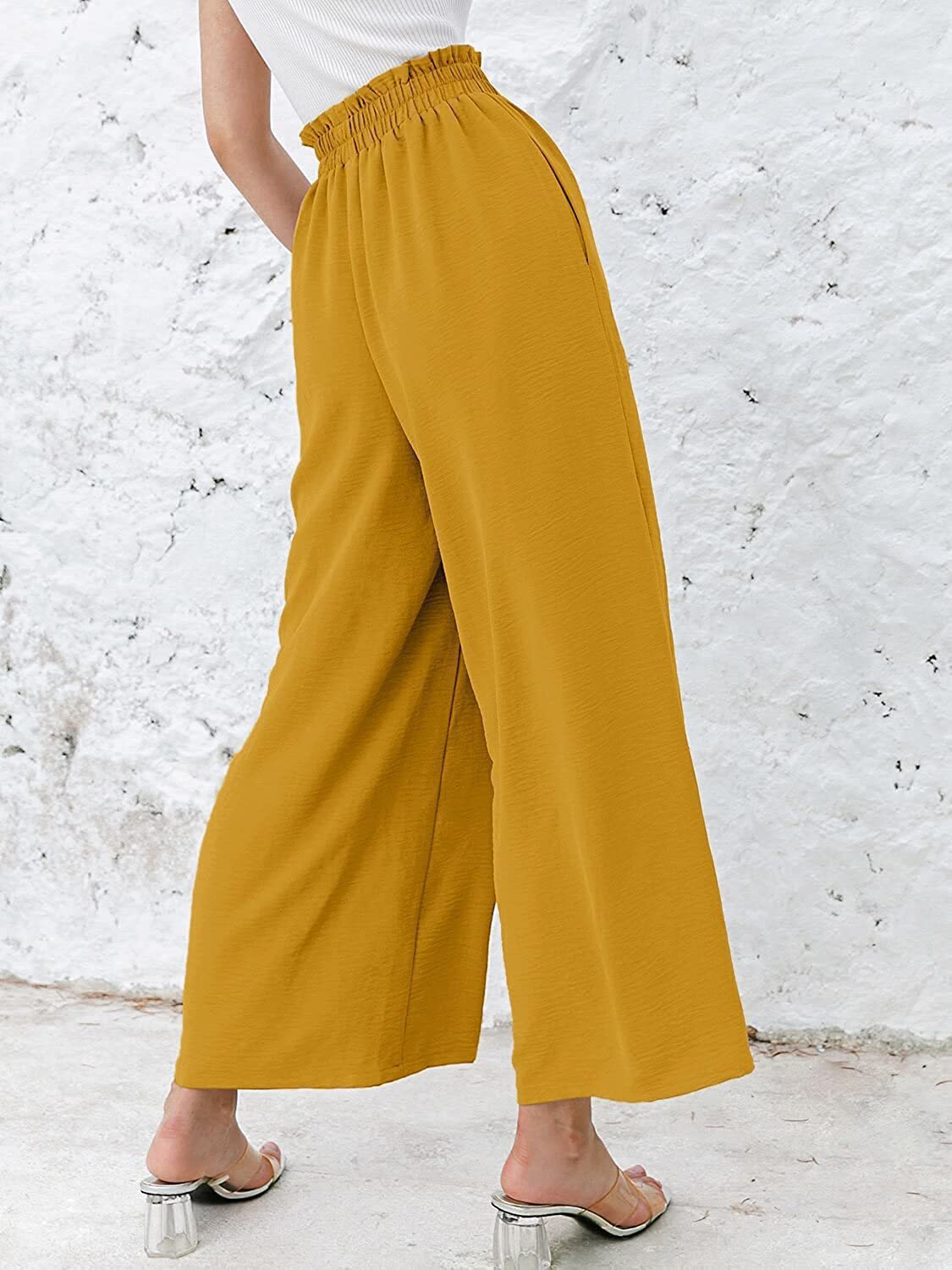 Women's Daily Simple Style Solid Color Ankle-length Pleated Wide Leg Pants display picture 43