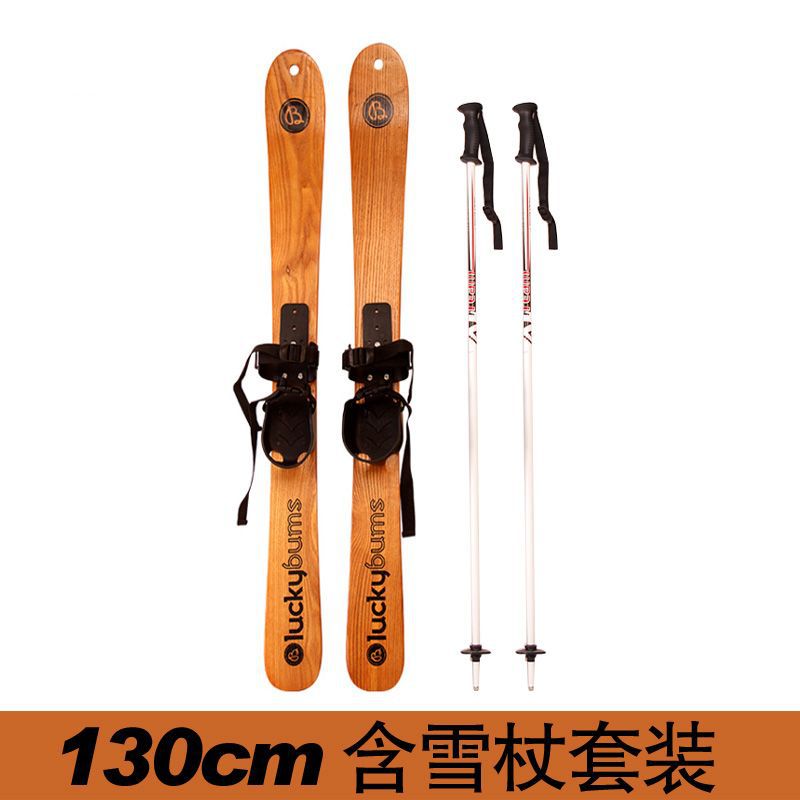 Ash Wood Ski Double Board Universal Set for Adults and Children Window Display