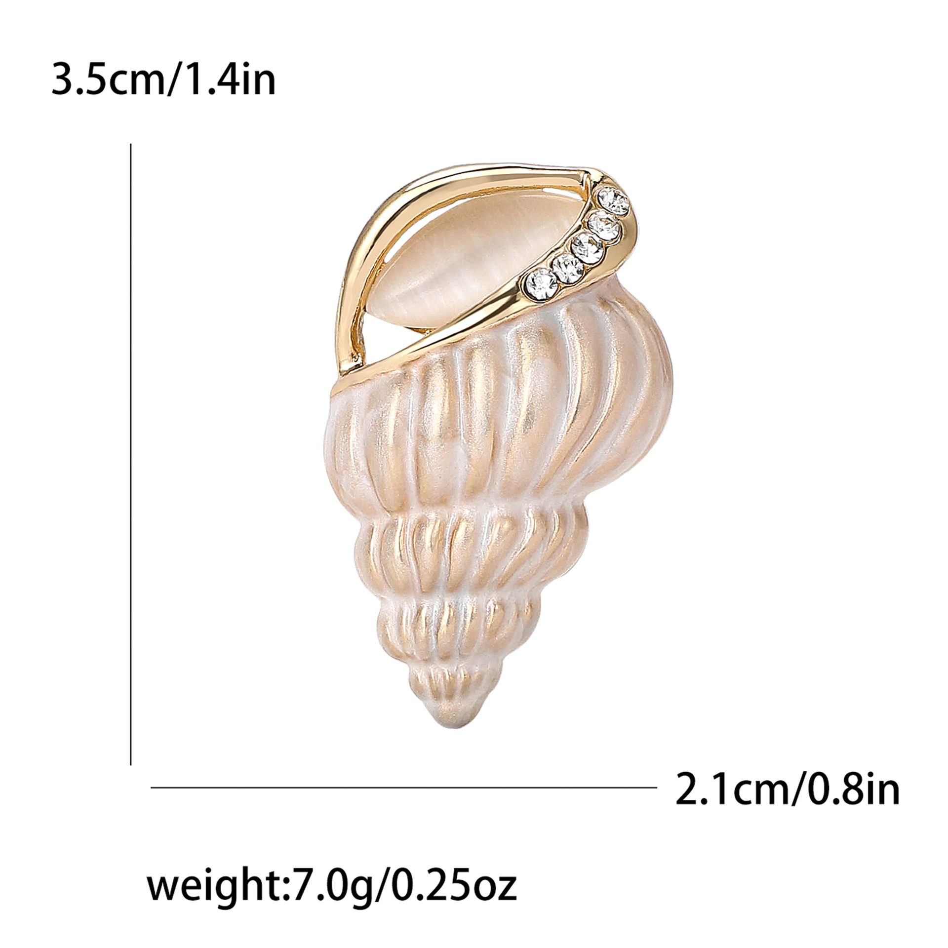 Cross-border New Creative Alloy Enamel Conch Brooch Exquisite Fashion Women's Suit Cardigan Corsage Jewelry Pin