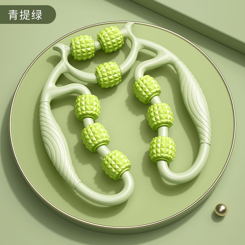 九轮环形夹腿器美腿夹小腿按摩神器夹腿器腿部按摩器瑜伽滚轮夹|undefined