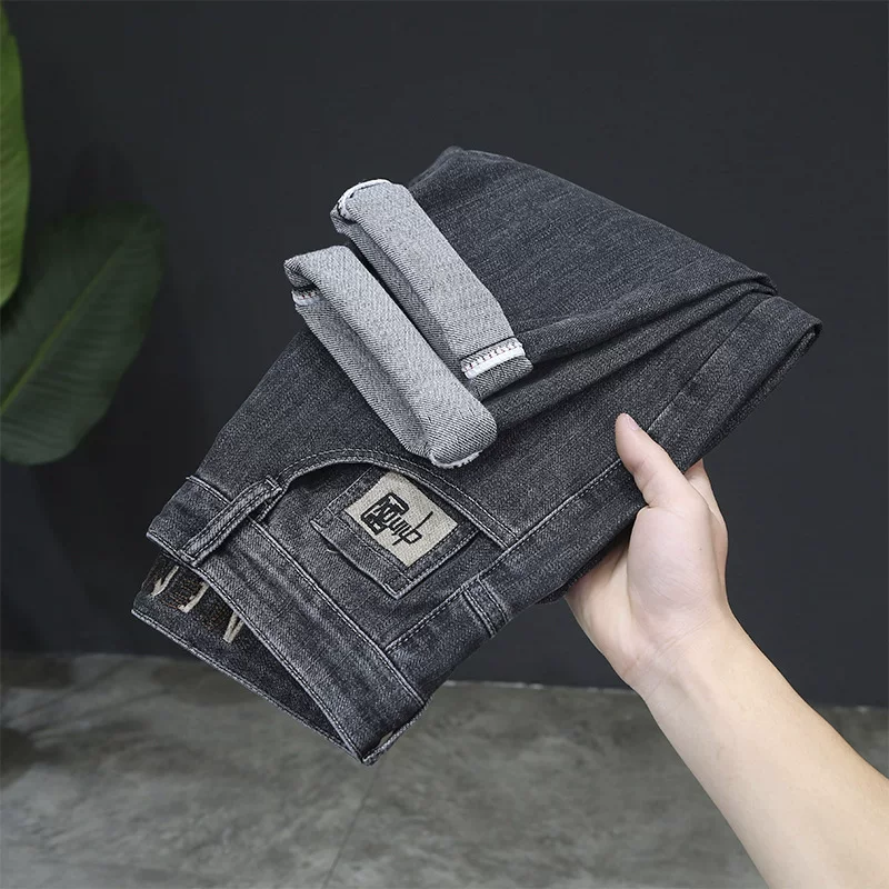 Осенние элитные джинсы, трендовые брюки, oversize, корейский стиль, средний пояс