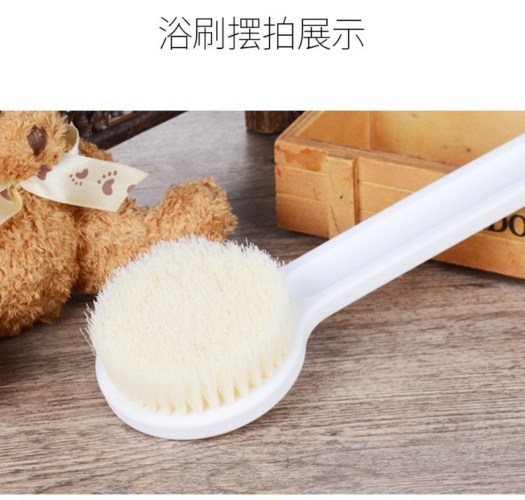 Japanese Style Long Handle Bath Brush Soft Nylon Back Scrubber for Full Body Shower Use in use