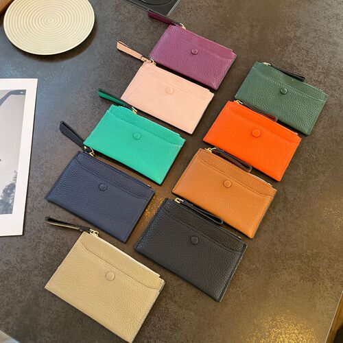 Genuine leather coin purse card holder all-in-one bag women's thin zipper large capacity first layer cowhide card holder small wallet wholesale