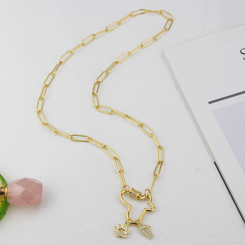 simple hollow butterfly foot pendant copper gold-plated necklace wholesale