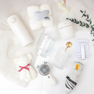 Teacher's Day Gift for Employees, Business Souvenir, White Marble Gift Box, Teacher's Day Gift Set
