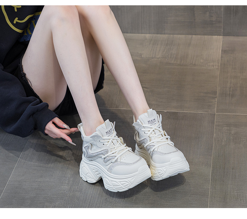 Giày sneaker nữ đế dày tăng chiều cao 9cm phong cách hot trend 2026 — Lớp lót đơn màu tím M2695, M2695- 1m màu cộng với nhung, Lớp lót đơn màu M 2695m, M2695-1 nâu cộng với nhung chi tiết 26