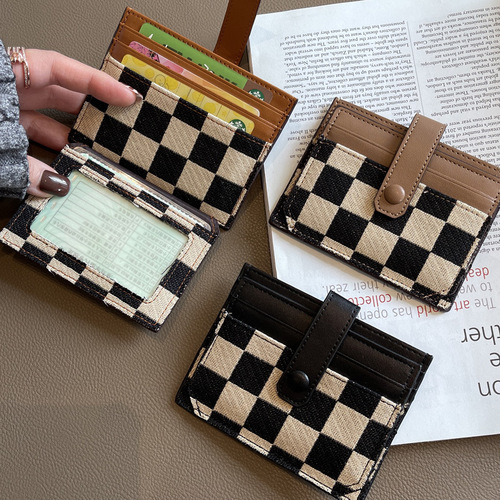 2024 New Small Card Holder Women's Exquisite High-end Compact Driver's License Card Multi-Function Canvas Ultra-Thin Card Holder