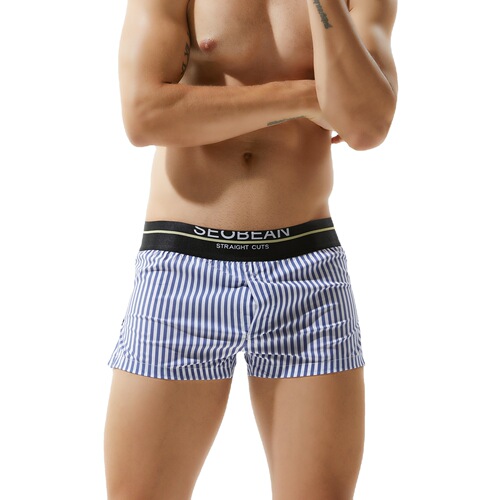 Hibbing SEOBEAN new men's underwear fashion home shorts European and American men's woven cotton shorts manufacturer wholesale