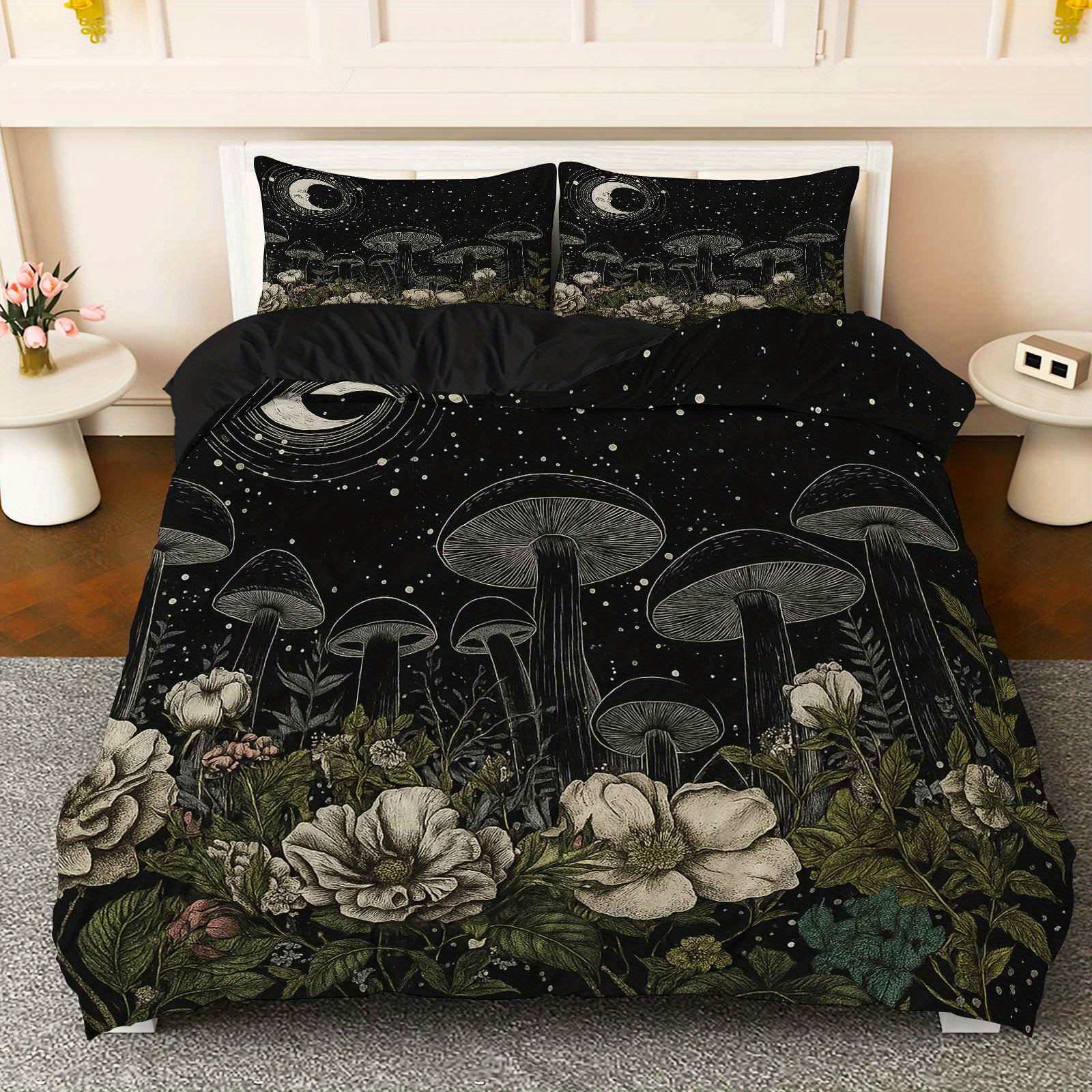 TEMU / JIT textil doméstico molido impresión digital de color iluminante set de colcha con patrón forestal para diseñar