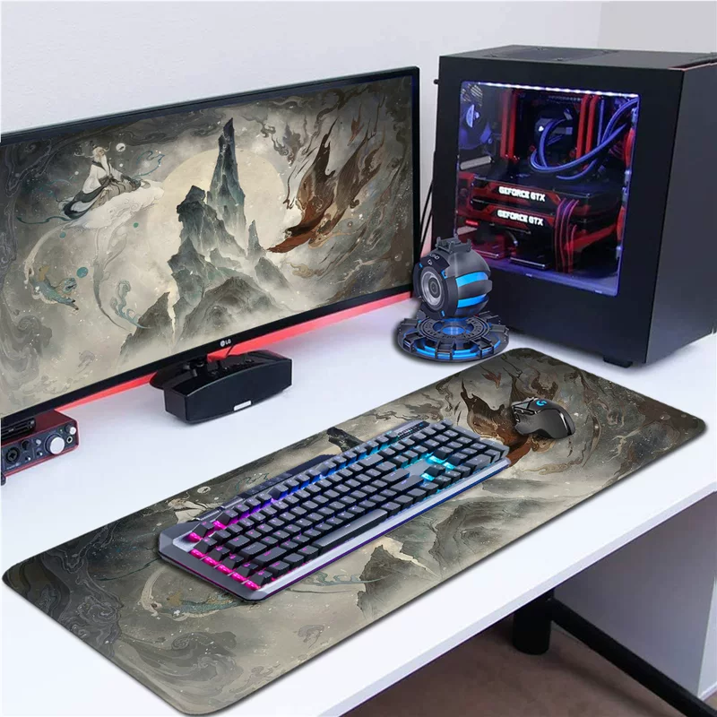 Большой коврик для мыши, игровой игровой мат, качественный настольный коврик, ручная работа