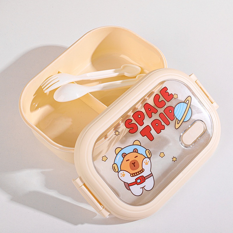 新型アニメ萌え弁当箱学生サラリーマン電子レンジ分格弁当箱食品級食器付き弁当箱|undefined