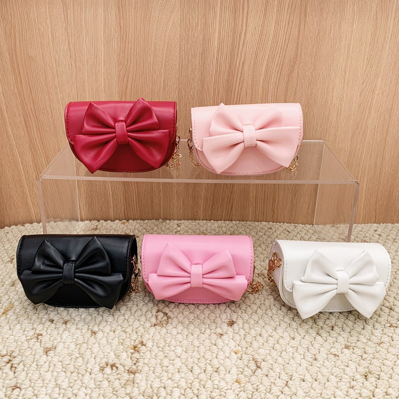 Bolsa de hombro coreana para niñas, estilo extranjero, mini lindas bolsas de arco para niños, 2025 nuevas bolsas de cadenas para niños