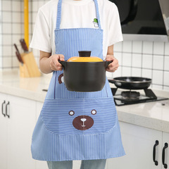 Cartoon cute bear apron style home kitchen coverall thickened printed anti-fouling sleeveless suspender work clothes apron