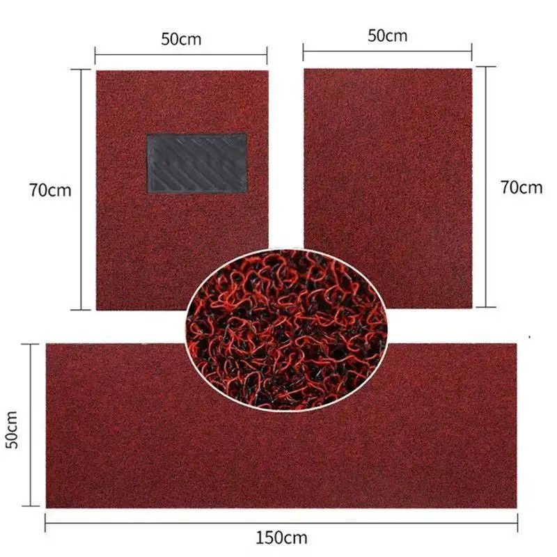 Universal – Cuttable Easy Clean Universal Foot Pad - black-red-three-piece-set-front-5070-rear-50150