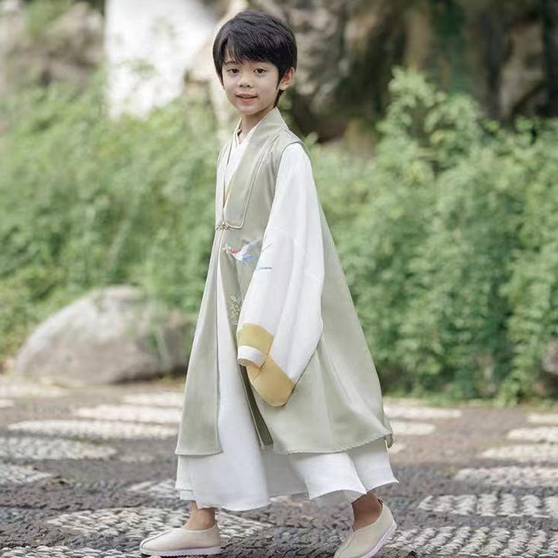 男童汉服中国风复古古装服秋季儿童汉服儿童中国风学士服厂家现货