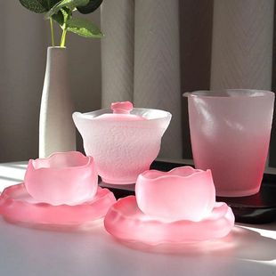 Li Ziqi's Same Style Japanese-Style Frozen Burnt Glass Cup Glass Tea Set Tea Cup Master Cup