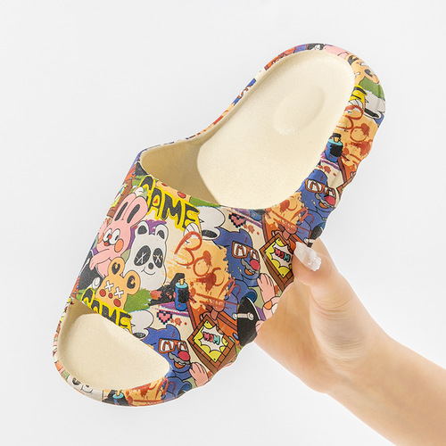 Coconut slippers summer new casual student outer wear fashionable personality street style soft thick-soled sandal slippers with a sense of stepping on shit
