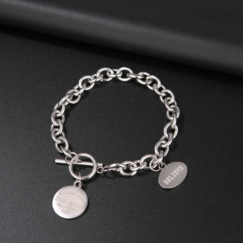 Chain Link Bracelet Cold Titanium Steel Punk Style Versatile_voghion.com