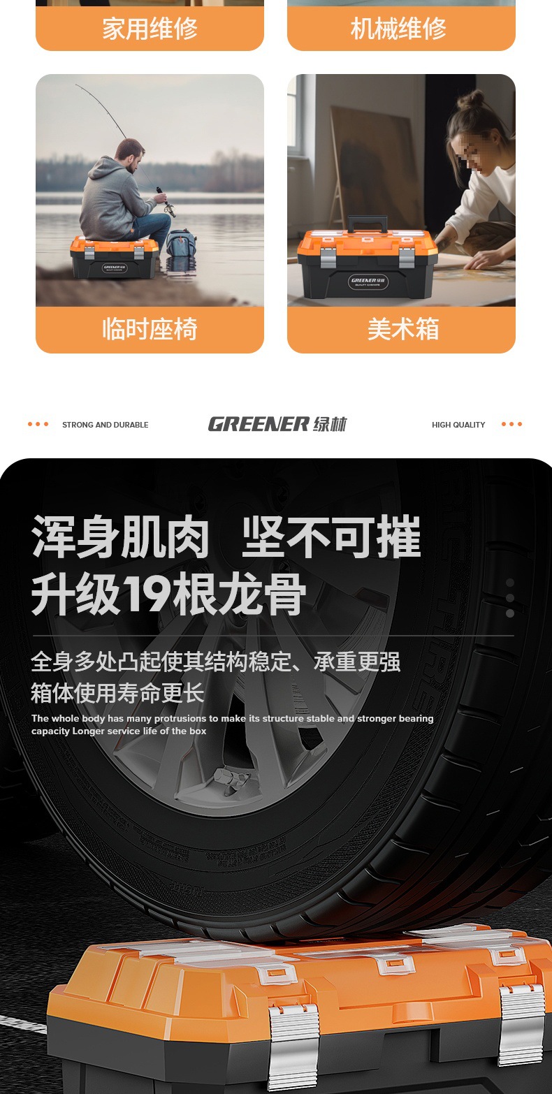 Tool Box Storage Box Hardware Large Industrial Grade Household Portable Car Multi-Function Repair Electric Wholesale