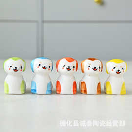 日式小狗筷子架筷托手工斑点狗陶瓷摆件地摊摆摊文创工艺品纪念品