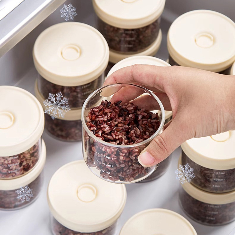 Multigrain Rice Packaging Box, Brown Rice Small Packaging Box, Glass Box, Sealed and Fresh-Keeping, Microwave Heating, Mini Weight Loss