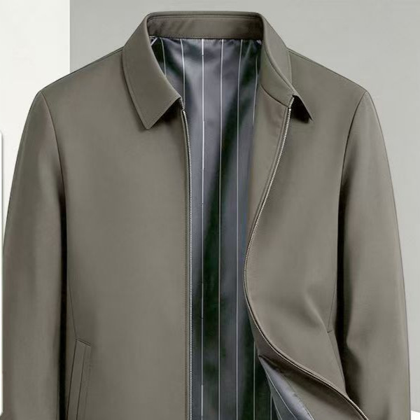 Middle-aged and elderly spring and autumn business jacket, casual executive coat, high-end large-size autumn jacket for dad with a turn-down collar Middle-aged and elderly spring and autumn business jacket, casual executive coat, high-end large-size autumn jacket for dad with a turn-down collar