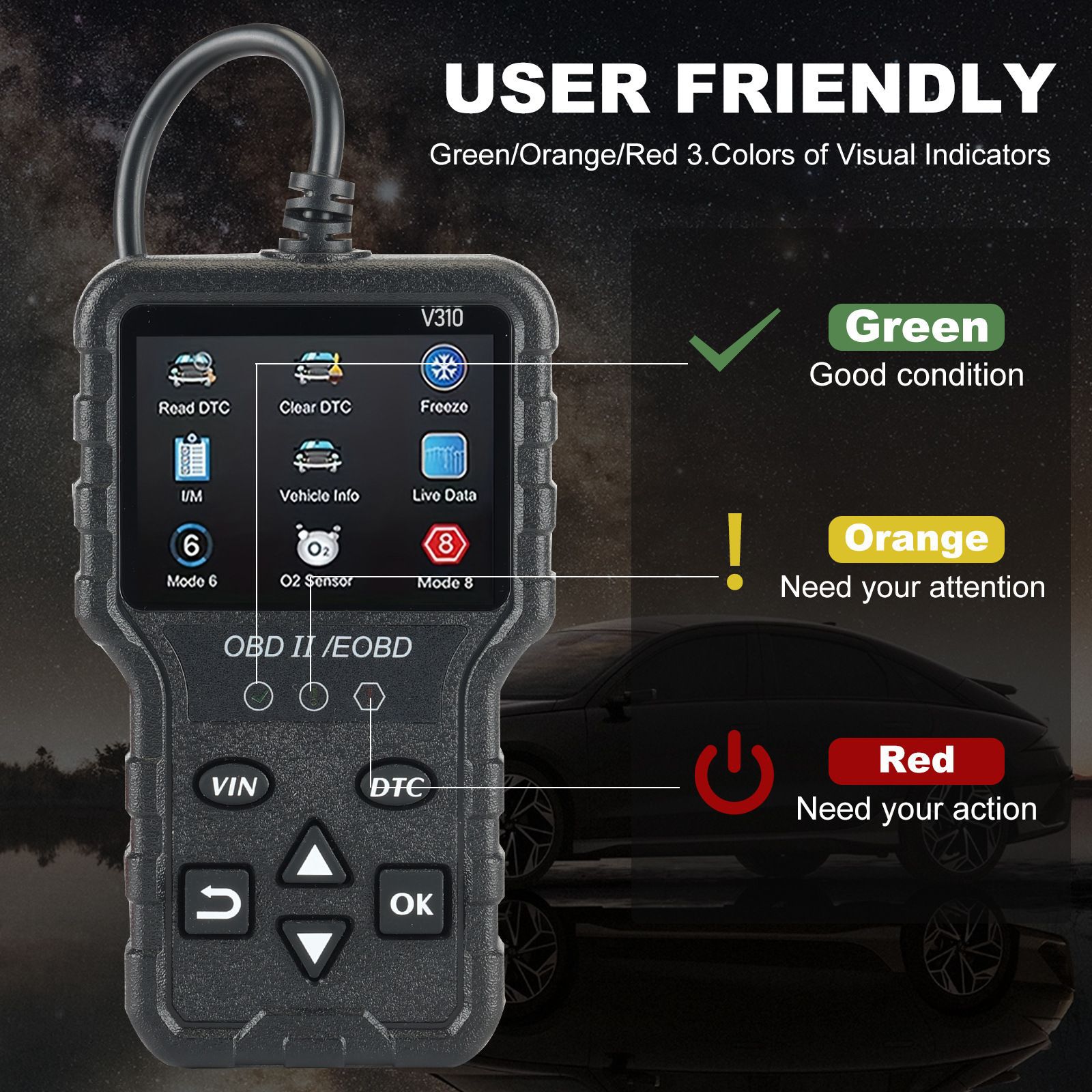 Car fault detector, OBD2 engine diagnostic tool, OBD diagnostic tool, car diagnostic instrument, OBD