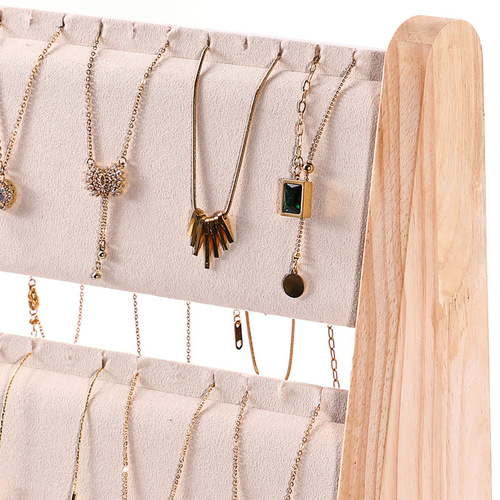 Oversized Beveled Necklace Display Stand, Vertical Three-Tier Pendant Holder, Bracelet Rack, Jewelry Props, Earring Display Stand