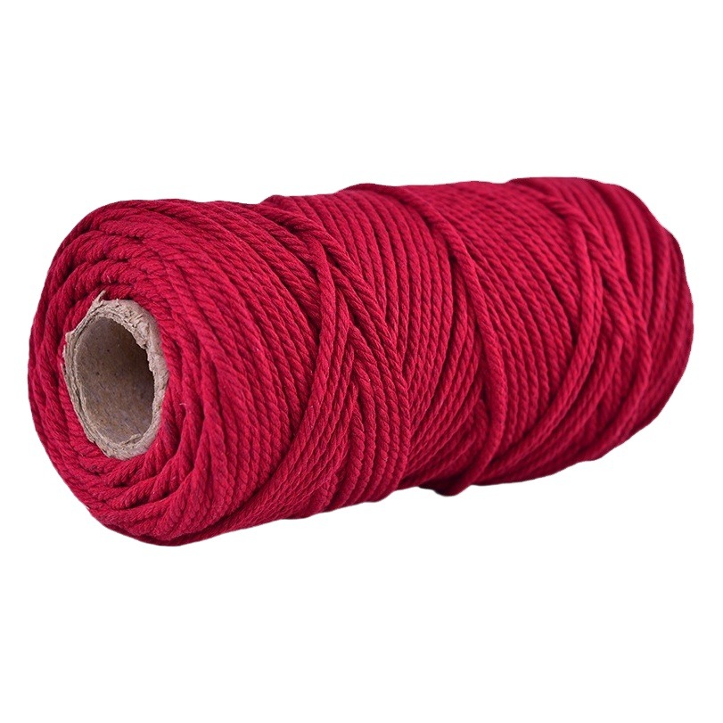 Cuerda de encuadernación 4mm espesor cuerda de hilo de algodón de color DIY hecho a mano tapiz decorativo cuerda trenzada cordón