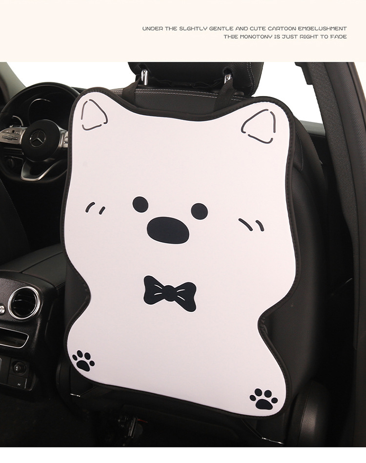 West Highland Car Anti-Kick Pad Cartoon Cute Kidsren's Seat Back Anti-Scratch Pad Universal Decorative Rear Seat Back Anti-Kick