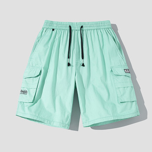 Summer Washed Pure Cotton Breathable Skin-Friendly Five-Point Shorts Men's Outdoor Sports Casual Pants Beach Pants Couple Outer Wear
