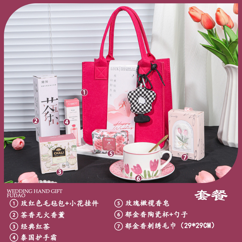 美业伴手礼实用小众高级定.制妇女节礼品美容院活动礼品手提毛毡|undefined