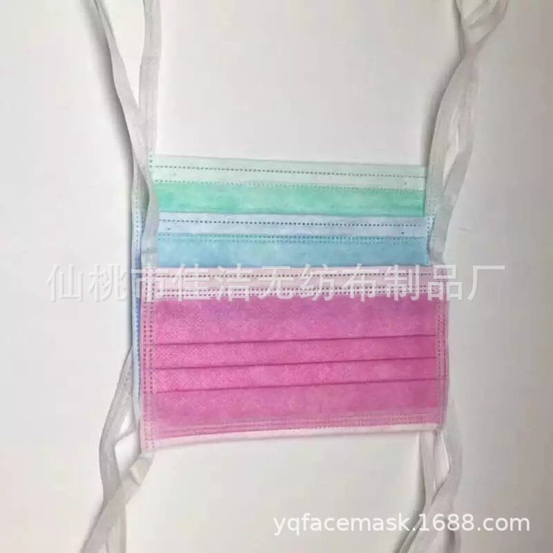天门一次性绑带口罩三层face masks防护口罩三层男士女士口罩厂家