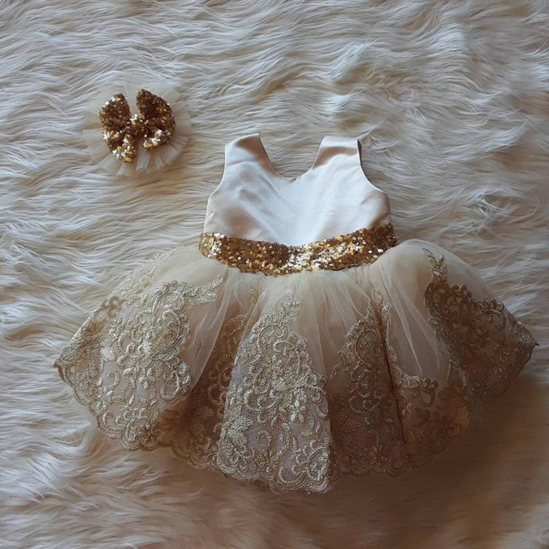 Vestido de boda de cien días de la niña del bebé de la muchacha