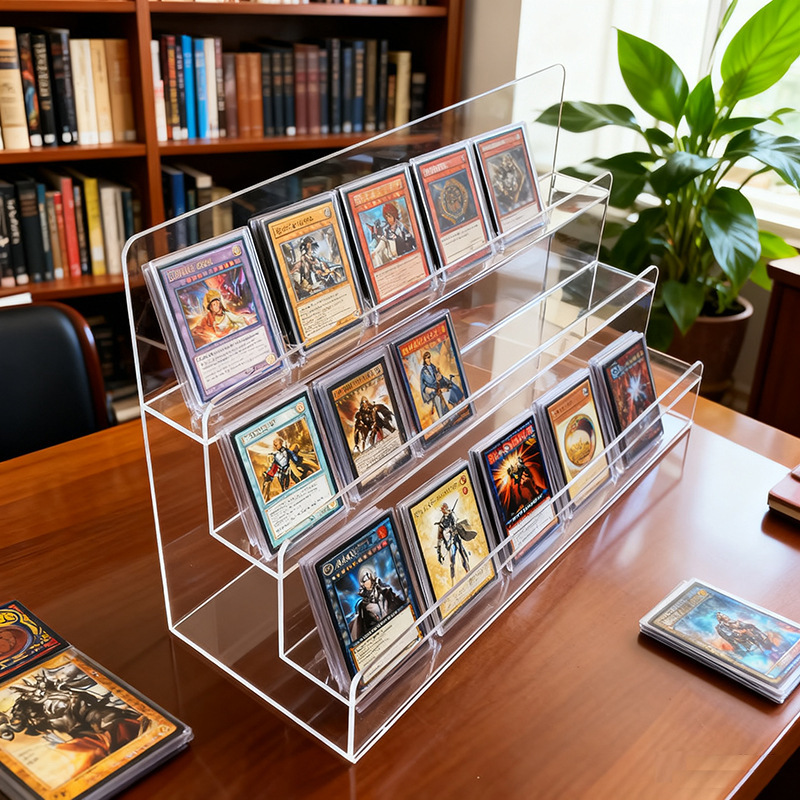 Acrylic Card Live Broadcast Room Display Stand Transparent Desktop Millet Ladder Shelf Stand Peripheral Badge Storage Rack Acrylic Card Live Broadcast Room Display Stand Transparent Desktop Millet Ladder Shelf Stand Peripheral Badge Storage Rack