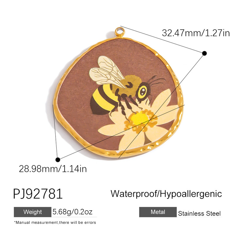 跨境不锈钢饰品配件复古手绘风花朵蜜蜂恶魔之眼海星diy项链挂件|undefined