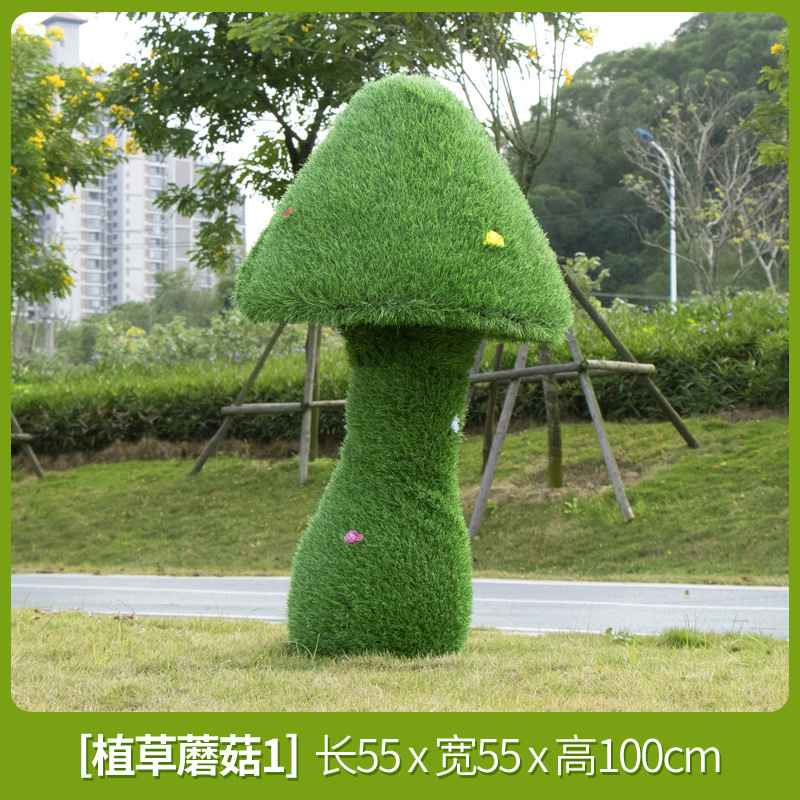 Parque Bosque Simulación Mushroom Escultura Decoración de jardín Patio Decoración de conejo Césped FRP Animales Escenografía