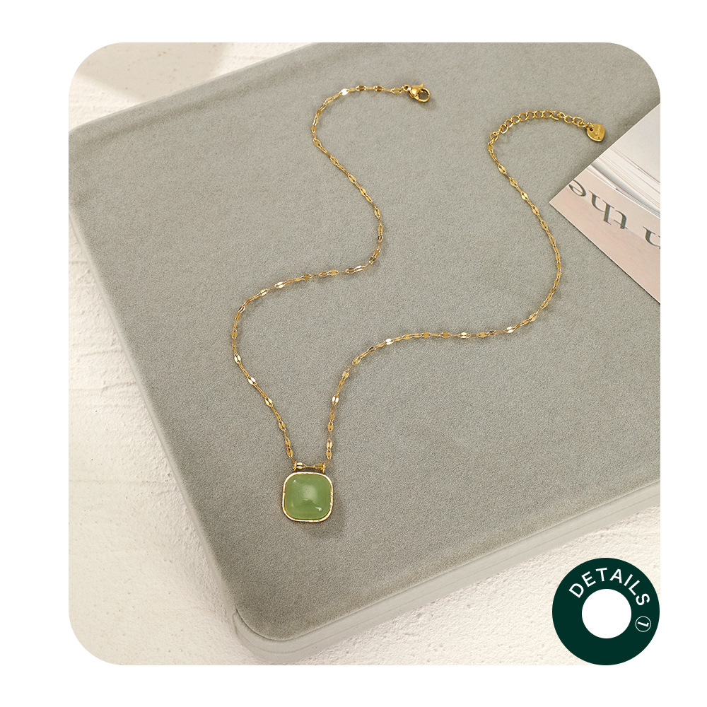 Fashion Geometric Stainless Steel Plating Turquoise Pendant Necklace 1 Piece